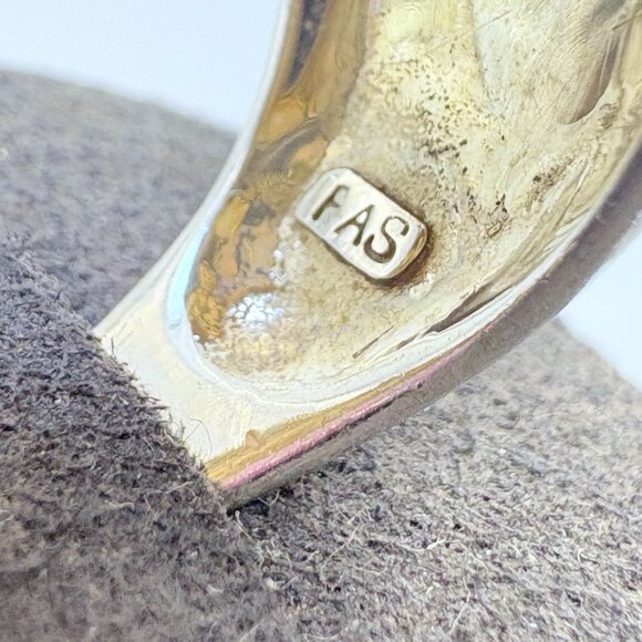 Sterling Silver 925 Mother of Pearl Flower Design Tapered Band Ring Size 6.75 - Picture 6 of 9